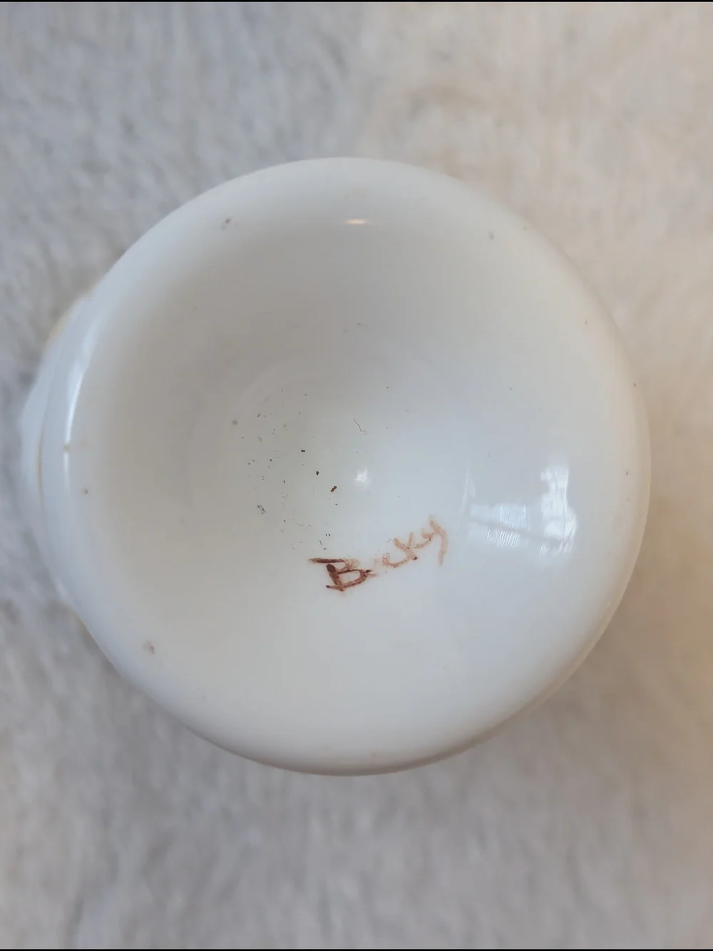 White Ceramic Face Egg Cup with Hand-Painted Details